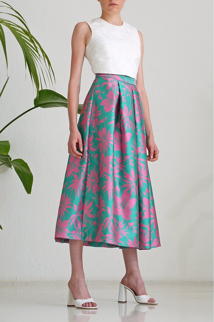 Grün-rosa Jacquard-Rock