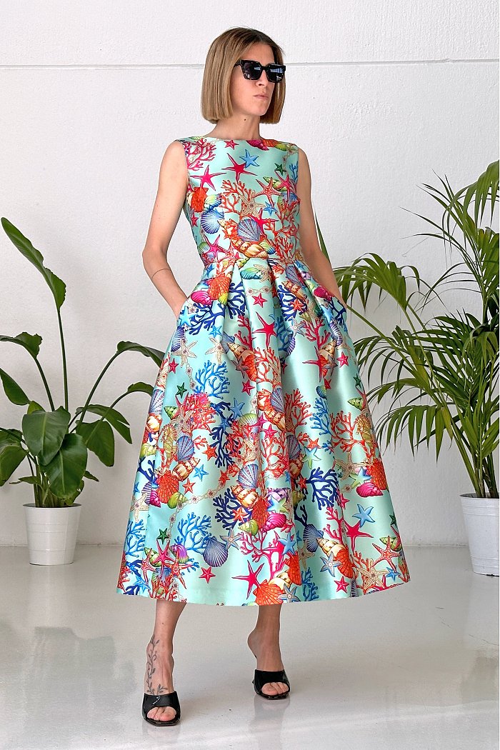 Kleid Reef Azur V-Ausschnitt Rücken - 42